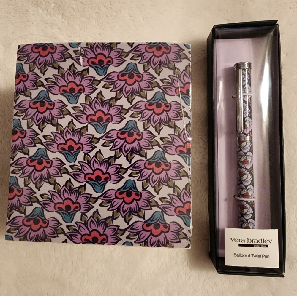 Vera Bradley Floral Notepad and Pen Set